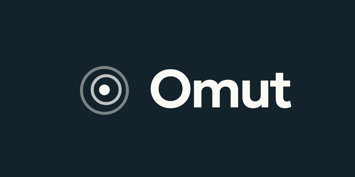 Omut logo on a dark background